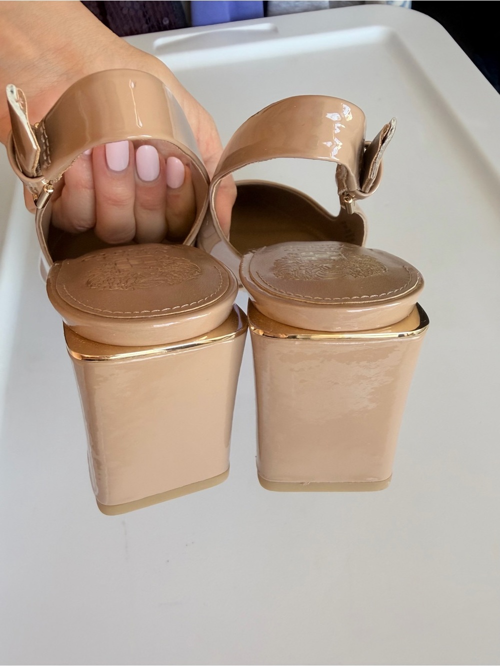 Vince Camuto Hamden Pointed Toe Slingback Pump Heel Nude 9 NWOB - Picture 8 of 10